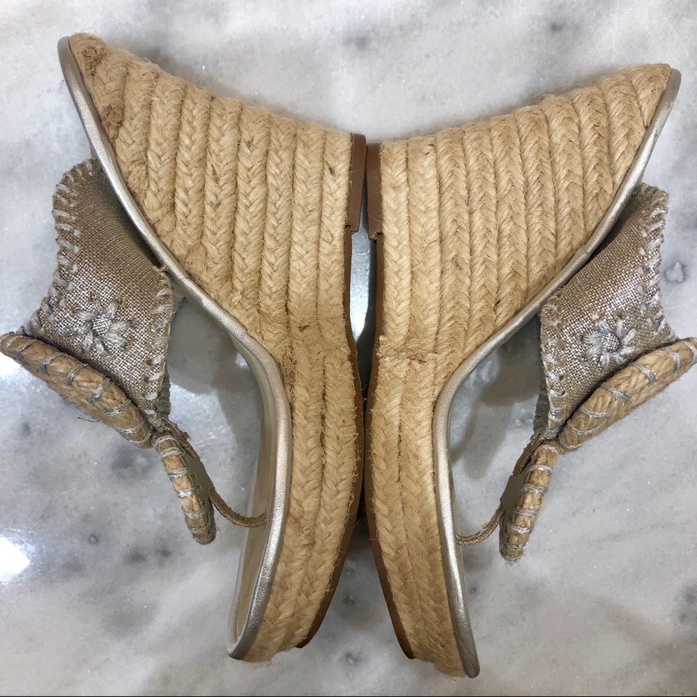 Jack Rogers Mallorca Espadrille Wedge in Silver 6M - Picture 6 of 7
